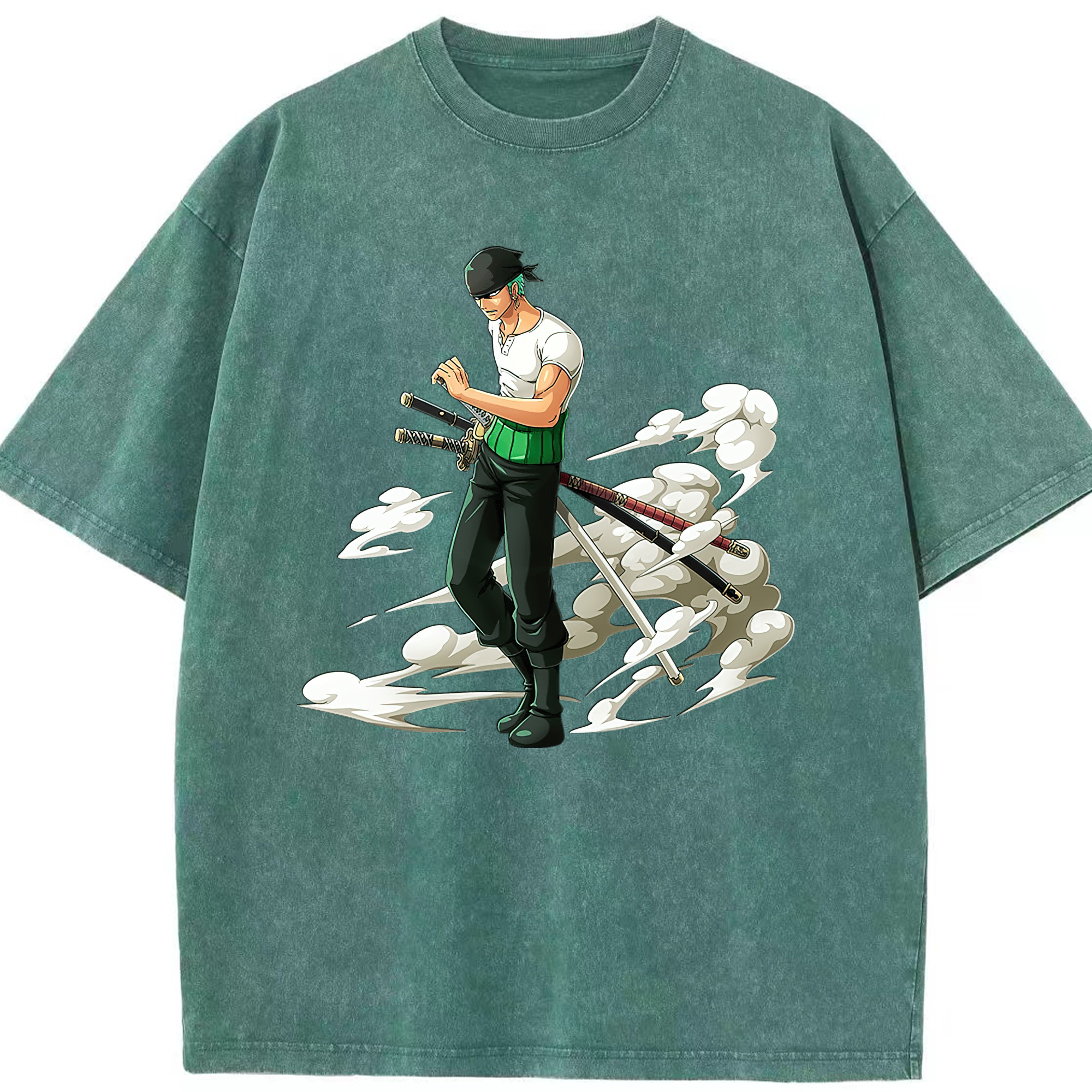 ワンピース ロロノア・ゾロ ONE PIECE Roronoa Zoro 綿100% ヴィンテージ風 半袖Tシャツ（フロントプリント）